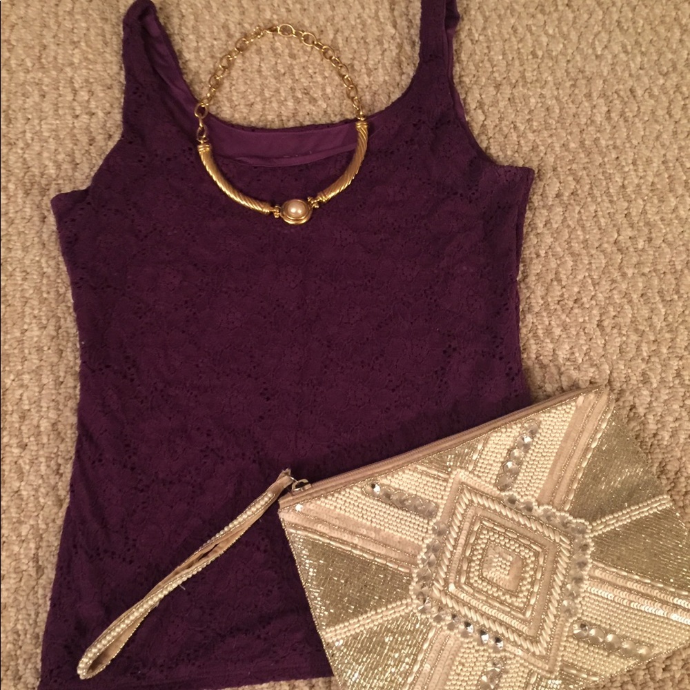 WHBM Purple Lace Tank